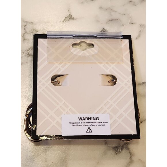 Dana Buchman Gold-Tone Mixed Metal Oval Drop Earrings - Picture 3 of 5